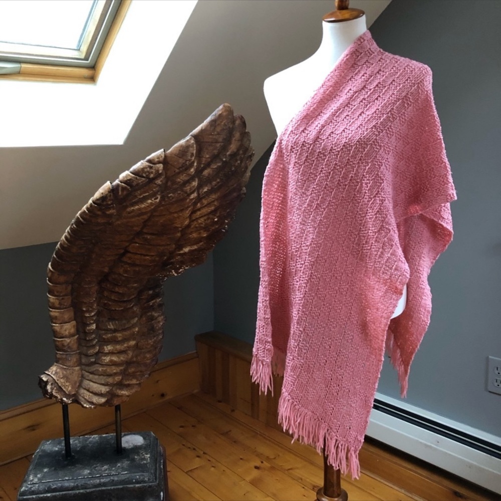 Pink Chunky Knit Wrap - Picture 4 of 7